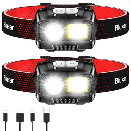 Blukar Rechargeable Headlamp, 2-Pack